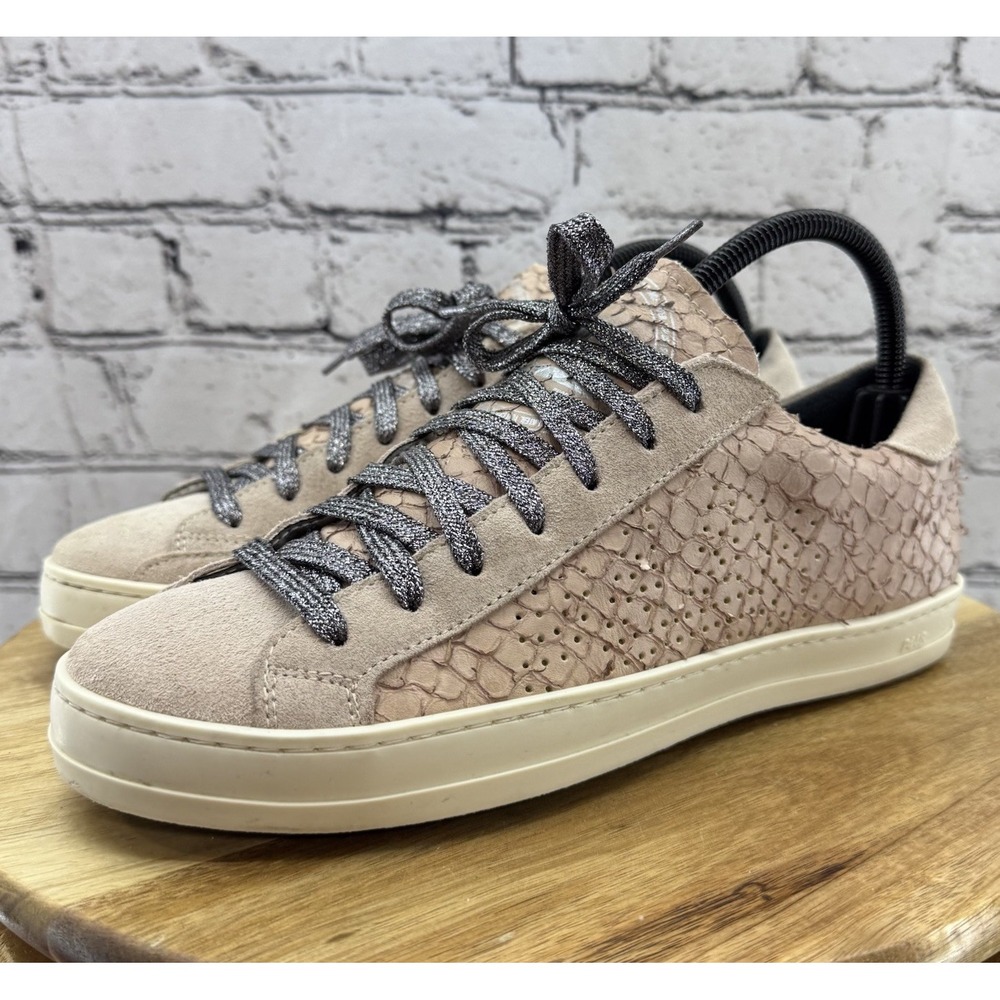 P448 John Pink Python Low Top Sneaker Made In Ita… - image 1